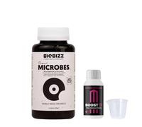 GROWMANIA Pack BioBizz Microbes 150 g + Boost Up 30 ml - Engrais naturel Grow Liquide Bio Orchidées Bonsaï Engrais organique