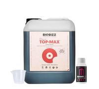Growmania Top Max de BioBizz 10 l + Probe Boost Up de Up Nutrients + verre doseur | Engrais de floraison pour l'agriculture à grande échelle | Renforce la floraison et la fructification