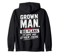 Grown Man Big Plans Wife Humour Mariage Blague Mari Sweat à Capuche