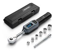 GROWNEER Clé dynamométrique numérique, 3 à 60 Nm, clé dynamométrique avec sonnerie et indicateur LED coloré, jeu de clés dynamométriques électroniques pour réparation automobile de vélo, moto