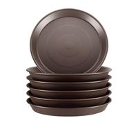 GROWNEER Lot de 6 soucoupes de Plantes en Plastique Robuste de 27 cm pour intérieur et extérieur, Marron