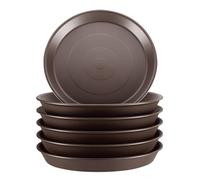 GROWNEER Lot de 6 soucoupes de Plantes en Plastique Robuste de 30 cm pour intérieur et extérieur, Marron