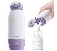 GROWNSY Chauffe Biberon Nomade Sans Fil avec Chauffage Rapide pour Lait Maternel et Formule, Chauffe Biberon Portable avec Batterie 10000mAh, Capacité 600mL et Contrôle de la Température, Vieux rose