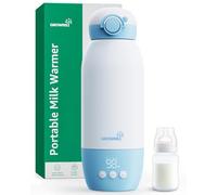 GROWNSY Chauffe Biberon Nomade Sans Fil avec Chauffage Rapide pour Lait Maternel et Formule, Chauffe Biberon Portable avec Batterie 10000mAh, Capacité 600mL et Contrôle de la Température