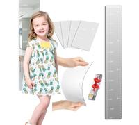 Growth Chart Mirror, Puzzle Mirror Growth Chart, Mirror Growth Chart for Wall, Growth Chart Mirror for Wall, Height Ruler with Stickers, Foldable Height Measuring Mirror, Bedroom Wall Decor (A)