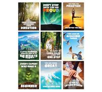 Growth Mindset Affiches de motivation, décoration murale de salle de classe Set of 9 Art inspirant / Grow Your Mindset Positive Sayings Accent for High School, Gift for Teachers & Students (30x40cm)