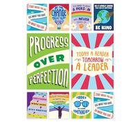 Growth Mindset Affiches de motivation, décoration murale de salle de classe Set of 9 Art inspirant / Grow Your Mindset Positive Sayings Accent for High School, Gift for Teachers & Students (30x40cm)