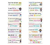 Growth Mindset Posters - 10.51 Inch Inspirational Quote Cards | Paper Quote Cards - Inspirational Learning Quotes Set with Smooth-Finish Promotes Positive Thinking, Daily Motivation for Classrooms