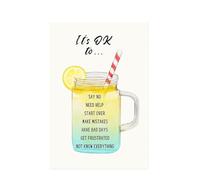Growth Mindset & Self-Acceptance Poster - Colorful “It’s Ok To...” Psychology Prints for Mental Health, Dorm Room, Study Space (Framed,08x12inch(20x30cm))