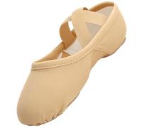 GroYolan Chaussons de Ballet Fille/Femme Toile Extensible Respirante Chaussures de Danse Classique élastiques Croisés Semelle Fendue Antidérapante Demi-Pointes pour Cours Entraînement Spectacle
