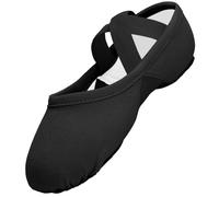 GroYolan Chaussons de Ballet Fille/Femme Toile Extensible Respirante Chaussures de Danse Classique élastiques Croisés Semelle Fendue Antidérapante Demi-Pointes pour Cours Entraînement Spectacle
