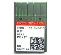 GROZ-BECKERT 10 B 27 Piston rond 81 x 1 / DC x 27 mm Aiguilles pour machine à coudre industrielle St. 70/10