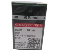 GROZ-BECKERT Aiguilles dans une boîte en plastique transparent CKPSMS - 100 aiguilles à coudre industrielles B27 Groz Beckert Gebedur Titanium (taille des aiguilles : 12/80 FFG)