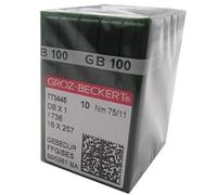 GROZ-BECKERT Aiguilles dans une boîte en plastique transparent CKPSMS - 100 GROZ-BECKERT DBX1 16X257 1738 GEBEDUR Titanium Aiguilles pour machine à coudre (11/75)