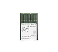 Groz-Beckert Lot de 10 aiguilles à coudre pour cuir 34 LR avec piston rond et pointe de coupe pour machines à coudre industrielles (Nm. 100/16)