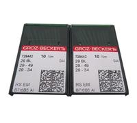 Groz-Beckert LWX6T 29-BL Lot de 20 aiguilles dans une boîte en plastique transparente CKPSMS compatibles avec les machines à coudre Consew 70 75 Brother CM3-B933 CM3-B938 (taille des aiguilles : 9/65)