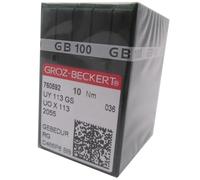 Groz-Beckert UOX113 UY113GS Lot de 100 aiguilles Gebedur à pointe « RG » dans une boîte en plastique transparent CKPSMS. Compatible avec / remplacement pour machine à aiguilles Kansai Special/Union