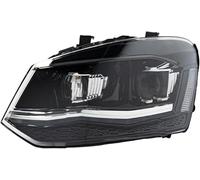 Grozzy Assemblage des phares Phare pour avant pour VW pour Polo 2011-2018, phare de style voiture, nouveau design pour, DRL pour HID(Argent,L)