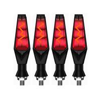 Grozzy Remplacement des clignotants moto Clignotant de pour moto pour feu signalisation, clignotant Double face, clignotants ambre, relais intégré, lumière clignotante(4 pcs RED)