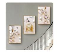 GRRICEPL 3 Sculptures Murales Abstraites, Escalier Du Salon Avec Fresque Murale Incrustée De Cristaux, Décoration Moderne Pour La Maison, Le Bureau, Le Salon Et La Chambre À Coucher(Black/E,30x40 cm)