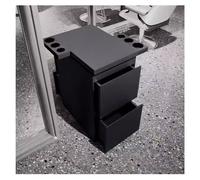 GRRICEPL Armoire De Rangement pour Institut De Beauté, Poste De Travail en Acier Inoxydable pour Salon De Coiffure, Station De Salon De Coiffure pour Coiffeur, 2/3 Couches(Black/B,37x60x78 cm)