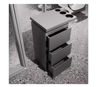 GRRICEPL Armoire De Rangement pour Institut De Beauté, Poste De Travail en Acier Inoxydable pour Salon De Coiffure, Station De Salon De Coiffure pour Coiffeur, 2/3 Couches(Silver/B,37x30x85 cm)