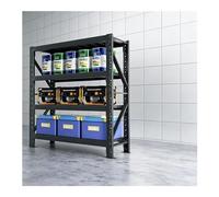 GRRICEPL Rayonnage De Garage Robuste, Rayonnage Métallique Réglable, Grand Industriel Haut pour Garage, Entrepôt, École, Usage Commercial Et Professionnel(Black/A,150x60x200 cm)