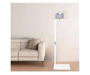 GRRICEPL Support De Projecteur Au Sol, Support Mural Dissimulé, Hauteur Réglable, Rotule Rotative À 360° pour La Maison, Le Bureau Et L'extérieur(White/B,120 cm)