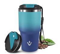 Grsta 20oz Mug Isotherme, Anti-Fuite Tasse Isotherme Transportable, Tumbler avec Couvercle à Vis, Double Paroi Isolante Acier Inoxydable, Gobelet Thermique pour Boissons Chaudes et Glacé