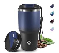 Grsta 20oz Mug Isotherme, Anti-Fuite Tumbler, Tasse Isotherme avec Couvercle à Vis, Double Paroi Isolante Acier Inoxydable, Gobelet Thermique pour Boissons Chaudes et Glacé