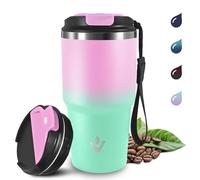 Grsta 20oz Mug Isotherme, Tumbler avec Couvercle à Vis, Anti-Fuite Tasse Isotherme Cafe, Double Paroi Isolante Acier Inoxydable, Gobelet Thermique pour Boissons Chaudes et Glacé