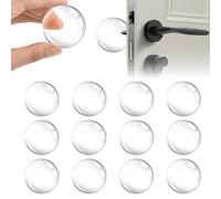 Grsta Butée de Porte, 12 Pièces Arret de Porte, Butee de Porte Adhesive- 40 * 8 mm- Protection Poignee Porte, Transparent, Tampon Caoutchouc, pour Chambre à Coucher, Cuisine, Bureau