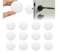 Grsta Butée de Porte, 12 Pièces Arret de Porte, Butee de Porte Adhesive- 40 * 8 mm- Protection Poignee Porte, Tampon Caoutchouc, pour Chambre à Coucher, Cuisine, Salle de Bain, Bureau, Blanc