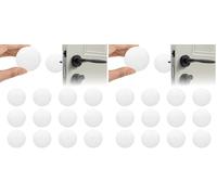 Grsta Butée de Porte, 12 Pièces Arret de Porte, Butee de Porte Adhesive- 40 * 8 mm- Protection Poignee Porte, Tampon Caoutchouc, pour Chambre à Coucher, Cuisine, Salle de Bain, Bureau, Blanc