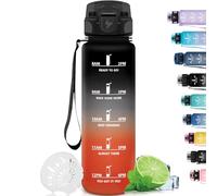 Grsta Gourde 1l, Gourde Sport avec Filtre, Gourde Plastique qui Peut être Transporté avec Vous, Gourde Graduée anti Fuite, Gourde Musculation, Facile à Nettoyer, Bouteille d'eau pour Running, Vélo
