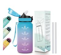 Grsta Gourde 500ml, Gourde avec Paille, Anti Fuite, Mit Verrou de Sécurité | Gourdes Motivation, Bouteille d'eau, Facile à Nettoyer, Gourdes avec Marqueur de Temps pour Bureau, Yoga, Velo, Cyclisme
