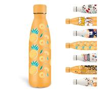 Grsta Gourde, 500ml Gourde Isotherme, avec Fruit, Gourd Enfant anti Fuite, Facile à Transporter, Bouteille d'eau Sans BPA, Gourd Reutilisable pour l'École, Bureau, Voyage, Jaune