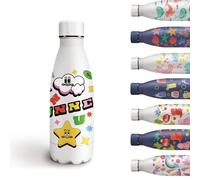 Grsta Gourde Enfant, 350ml Gourde Isotherme, Gourde Enfant anti Fuite Sans BPA, Gourde Personnalisée qui peut être transporté avec vous, pour l'école et la Maternelle, Motif d'étoile