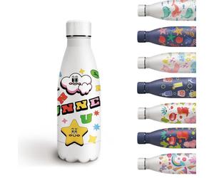 Grsta Gourde Enfant, 350ml Gourde Isotherme, Gourde Enfant anti Fuite Sans BPA, Gourde Personnalisée qui peut être transporté avec vous, pour l'école et la Maternelle, Motif d'étoile