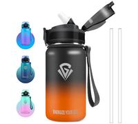 Grsta Gourde Enfant, 500ml Gourde Isotherme, Garçons&filles, Gourd Metal Sans BPA, Double Paroi Isolante, Gourd Anti Fuite, Facile à Nettoyer, pour École, Bureau, Outdoor