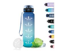 Grsta Gourde Enfant, Gourde Filtrante Anti-Fuite, Gourde 500ml pour Garçons&Filles, Gourde Reutilisable avec Marqueur de Temps, Gourde Graduée pour l'École, Bureau, Extérieur, Bleu-Vert