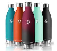 Grsta Gourde Isotherme 1l, Gourde Sport Sans BPA, Bouteille Isotherme Anti Fuite, Double Paroi Isolante, Metal pour adulte, Facile à Transporter, pour Yoga, Randonnée, Outdoor, Camping