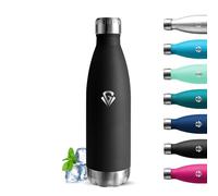 Grsta Gourde Isotherme 750ml, Gourde Inox anti Fuite, 24h Froid & 12h Chaud, sans Bpa, Metal, Facile à Transporter, Bouteille d'eau pour Bureau, Voyage, Camping, Sport, Noir