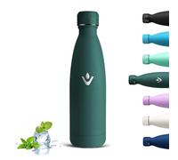 Grsta Gourde Isotherme, Anti Fuite Gourde 500ml, Réutilisable Gourdes Inox Sans BPA, 24h Froid et 12h Chaud, Bouteille d'eau en Acier Inoxydable, Bouteille Isotherme pour Enfant, Camping, Voyage