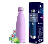 Grsta Gourde Isotherme, Gourde 500ml, Anti Fuite, Gourdes Inox, 24h Froid & 12h Chaud, Gourd sans Bpa, Gourd Metal, Facile à Transporter, Bouteille Isotherme pour l'École, Bureau, Voyage, Camping