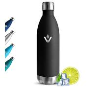 Grsta Gourde Isotherme, Sans BPA Gourde 1l, Réutilisable Bouteille d'eau en Acier Inoxydable, 24h Froid et 12h Chaud, Bouteille Isotherme, Anti Fuite Gourde Inox pour Camping, Cyclisme, Sport