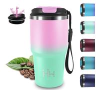 Grsta Mug Isotherme, 20oz Tasse Isotherme, Sans BPA, 8h Froid & 6 Chaud, Gourde Avec Poignée, Acier Inoxydable 18/8, Travel Mug, Anti Fuite, Gourde Inox pour Voyages, Camping, Bureau, Yoga, École
