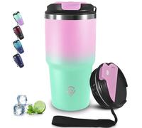 Grsta Mug Isotherme Transportable, 20oz Gobelet Thermique, Anti-Fuite Tumbler, Double Paroi Isolante Acier Inoxydable, Tasse Isotherme pour Boissons Chaudes et Glacé