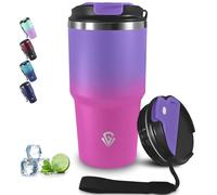 Grsta Mug Isotherme Transportable, 20oz Gobelet Thermique, Double Paroi Isolante Acier Inoxydable, Anti-Fuite Tumbler, Tasse Isotherme pour Boissons Chaudes et Glacé