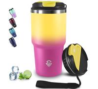 Grsta Mug Isotherme Transportable, 20oz Gobelet Thermique, Double Paroi Isolante Acier Inoxydable, Tumbler, Anti-Fuite Tasse Isotherme pour Boissons Chaudes et Glacé